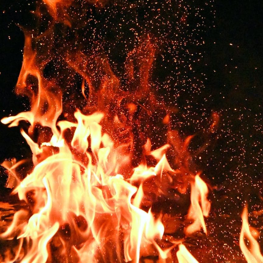 red and orange fire